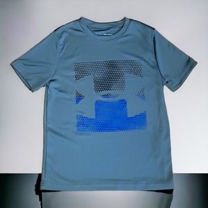 Grey and blue youth small Under Armour tee shirt.